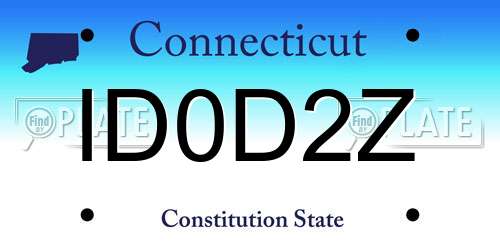 ID0D2Z Connecticut License Plate