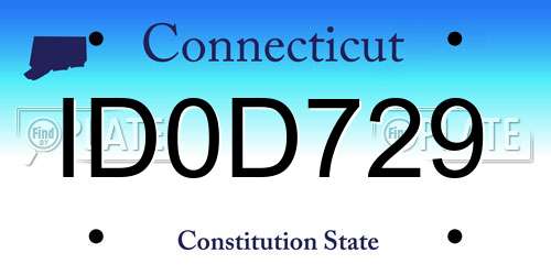 ID0D729 Connecticut License Plate
