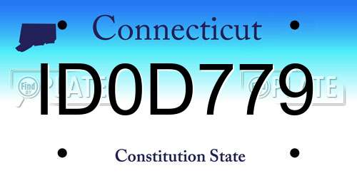 ID0D779 Connecticut License Plate