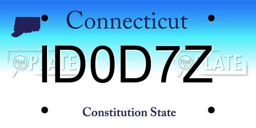 ID0D7Z Connecticut License Plate