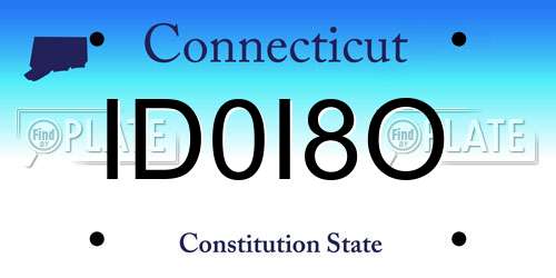ID0I8O Connecticut License Plate