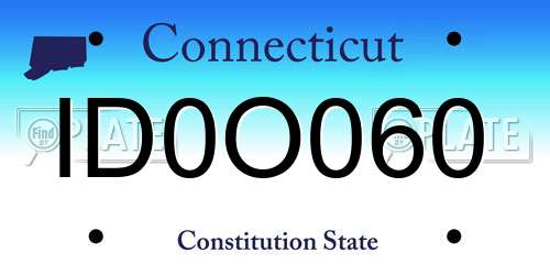 ID0O060 Connecticut License Plate