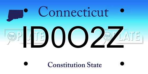 ID0O2Z Connecticut License Plate
