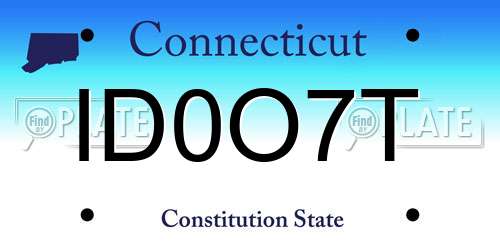 ID0O7T Connecticut License Plate