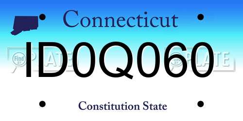 ID0Q060 Connecticut License Plate