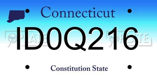 ID0Q216 Connecticut License Plate