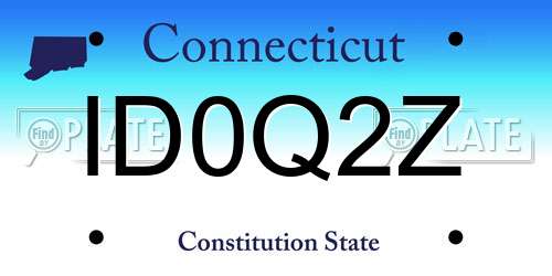 ID0Q2Z Connecticut License Plate