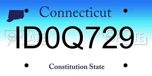ID0Q729 Connecticut License Plate