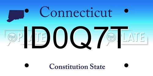 ID0Q7T Connecticut License Plate