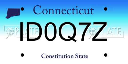 ID0Q7Z Connecticut License Plate