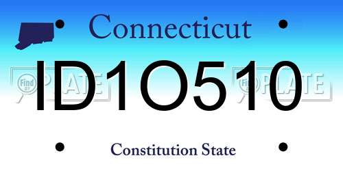 ID1O510 Connecticut License Plate