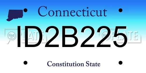ID2B225 Connecticut License Plate