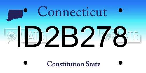 ID2B278 Connecticut License Plate