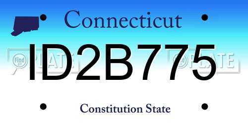 ID2B775 Connecticut License Plate