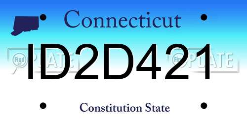 ID2D421 Connecticut License Plate