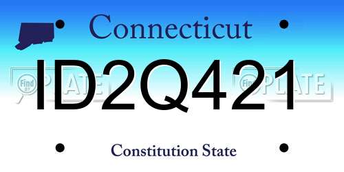 ID2Q421 Connecticut License Plate