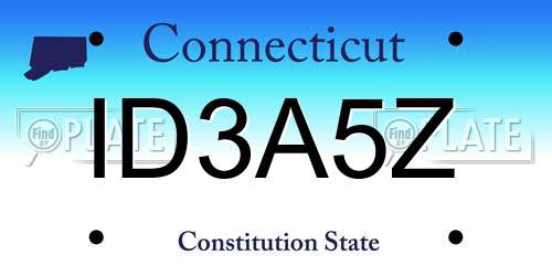 ID3A5Z Connecticut License Plate