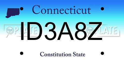 ID3A8Z Connecticut License Plate