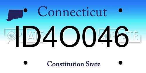 ID4O046 Connecticut License Plate