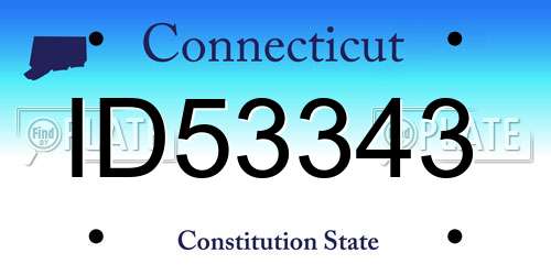 ID53343 Connecticut License Plate