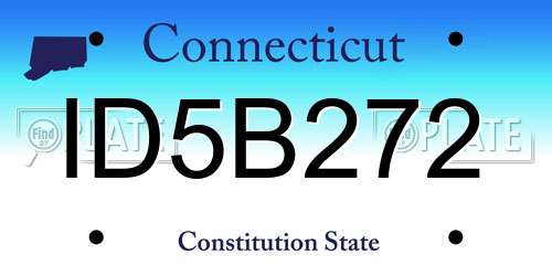 ID5B272 Connecticut License Plate