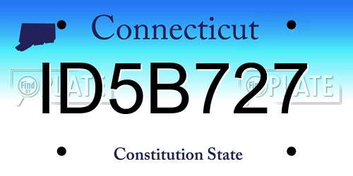 ID5B727 Connecticut License Plate