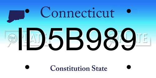 ID5B989 Connecticut License Plate