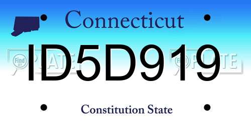 ID5D919 Connecticut License Plate