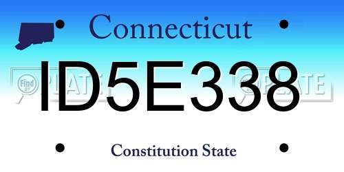 ID5E338 Connecticut License Plate