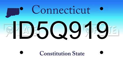 ID5Q919 Connecticut License Plate
