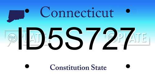 ID5S727 Connecticut License Plate
