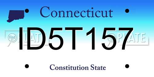ID5T157 Connecticut License Plate
