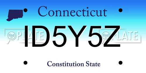ID5Y5Z Connecticut License Plate