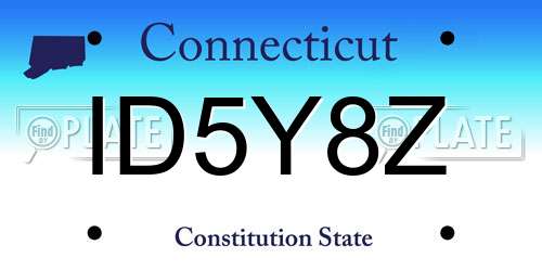 ID5Y8Z Connecticut License Plate