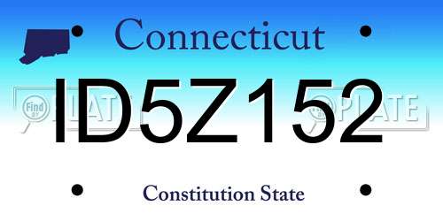 ID5Z152 Connecticut License Plate