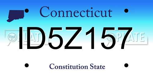 ID5Z157 Connecticut License Plate
