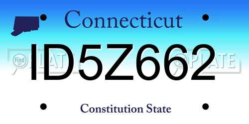ID5Z662 Connecticut License Plate