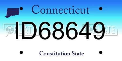 ID68649 Connecticut License Plate
