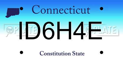 ID6H4E Connecticut License Plate