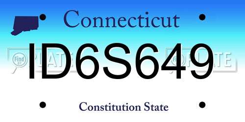 ID6S649 Connecticut License Plate