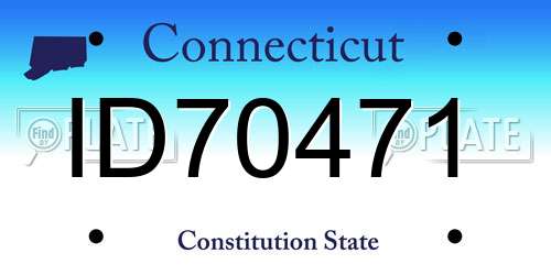 ID70471 Connecticut License Plate