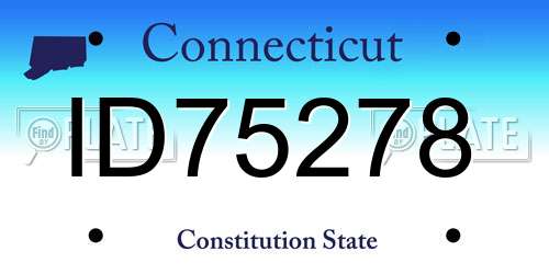 ID75278 Connecticut License Plate