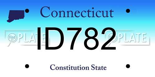 ID782 Connecticut License Plate