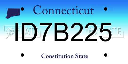 ID7B225 Connecticut License Plate