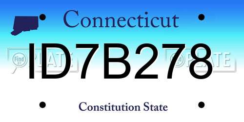 ID7B278 Connecticut License Plate