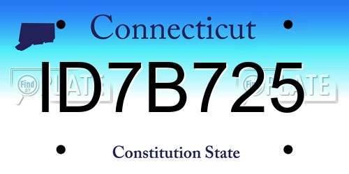 ID7B725 Connecticut License Plate