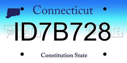 ID7B728 Connecticut License Plate