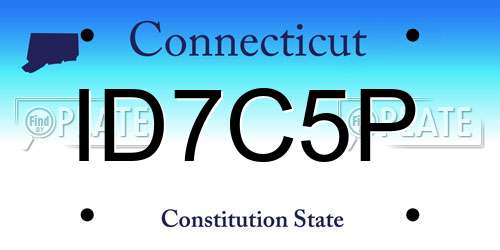 ID7C5P Connecticut License Plate