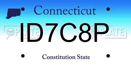 ID7C8P Connecticut License Plate