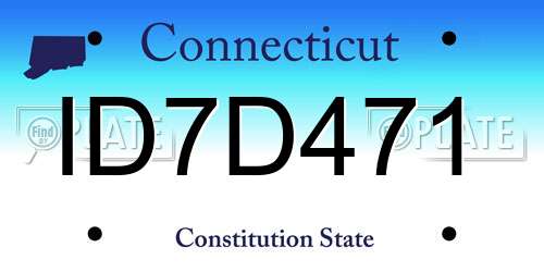 ID7D471 Connecticut License Plate